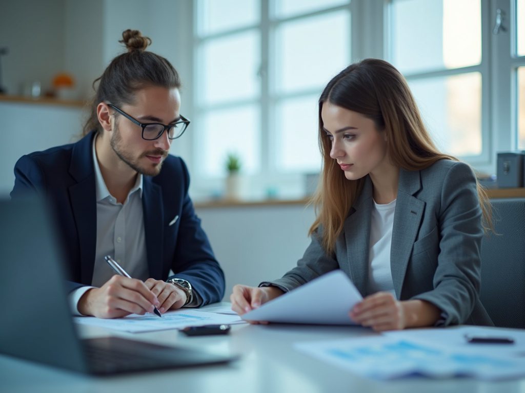 Female tech lead mentoring cybersecurity analysts in office setting