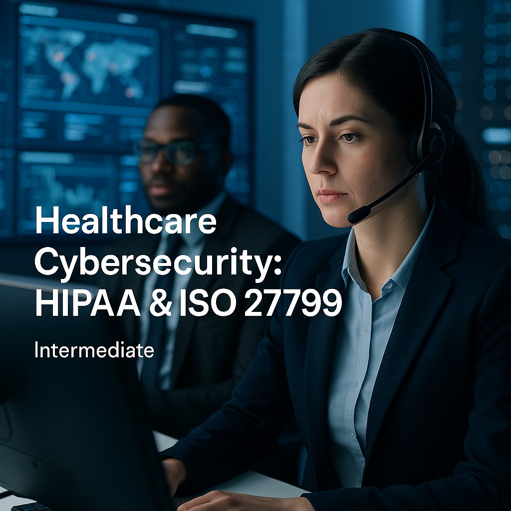 Female SOC analyst monitors cybersecurity threats in cool-lit operations center