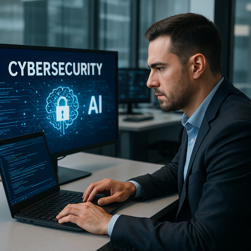 Cybersecurity expert analyzing threat intelligence data using generative AI tools
