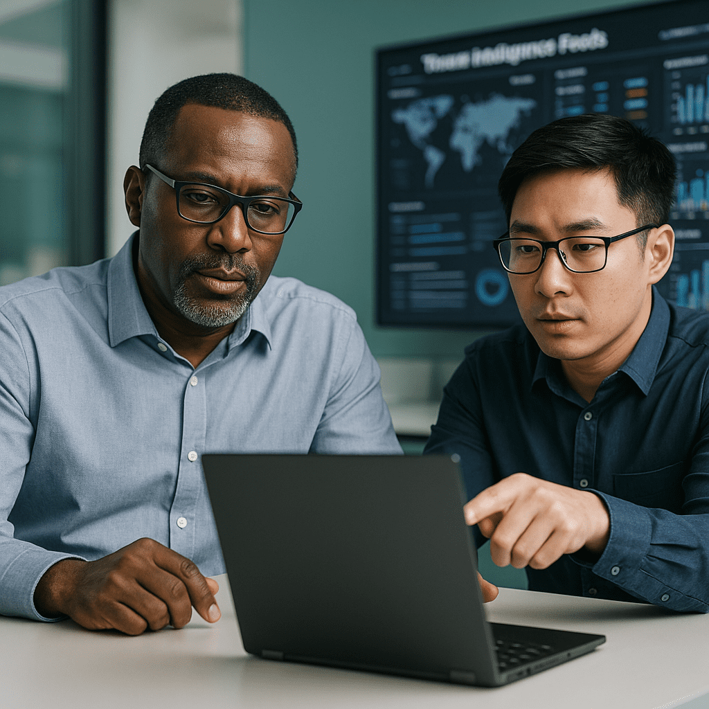 Professional reviewing security certifications list on laptop