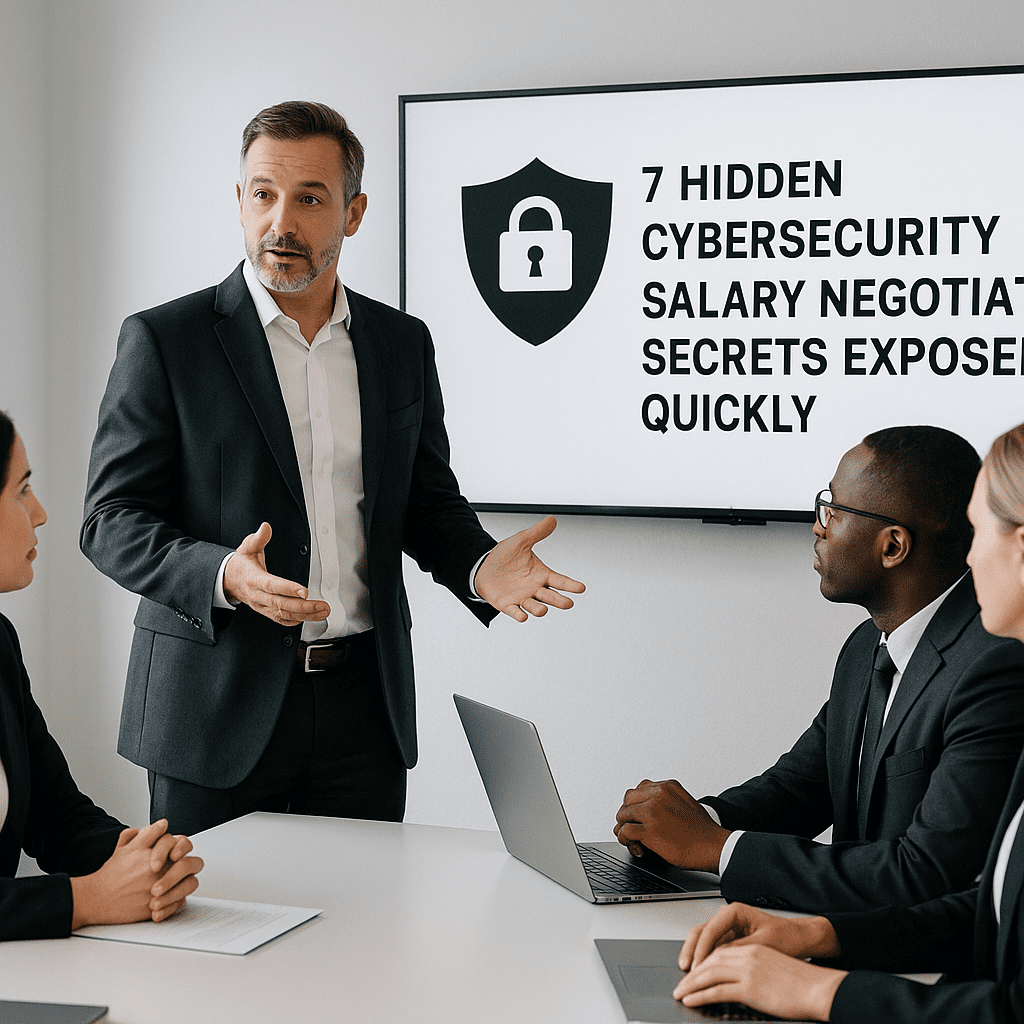 Cybersecurity professionals discussing salary negotiation strategies for 2025