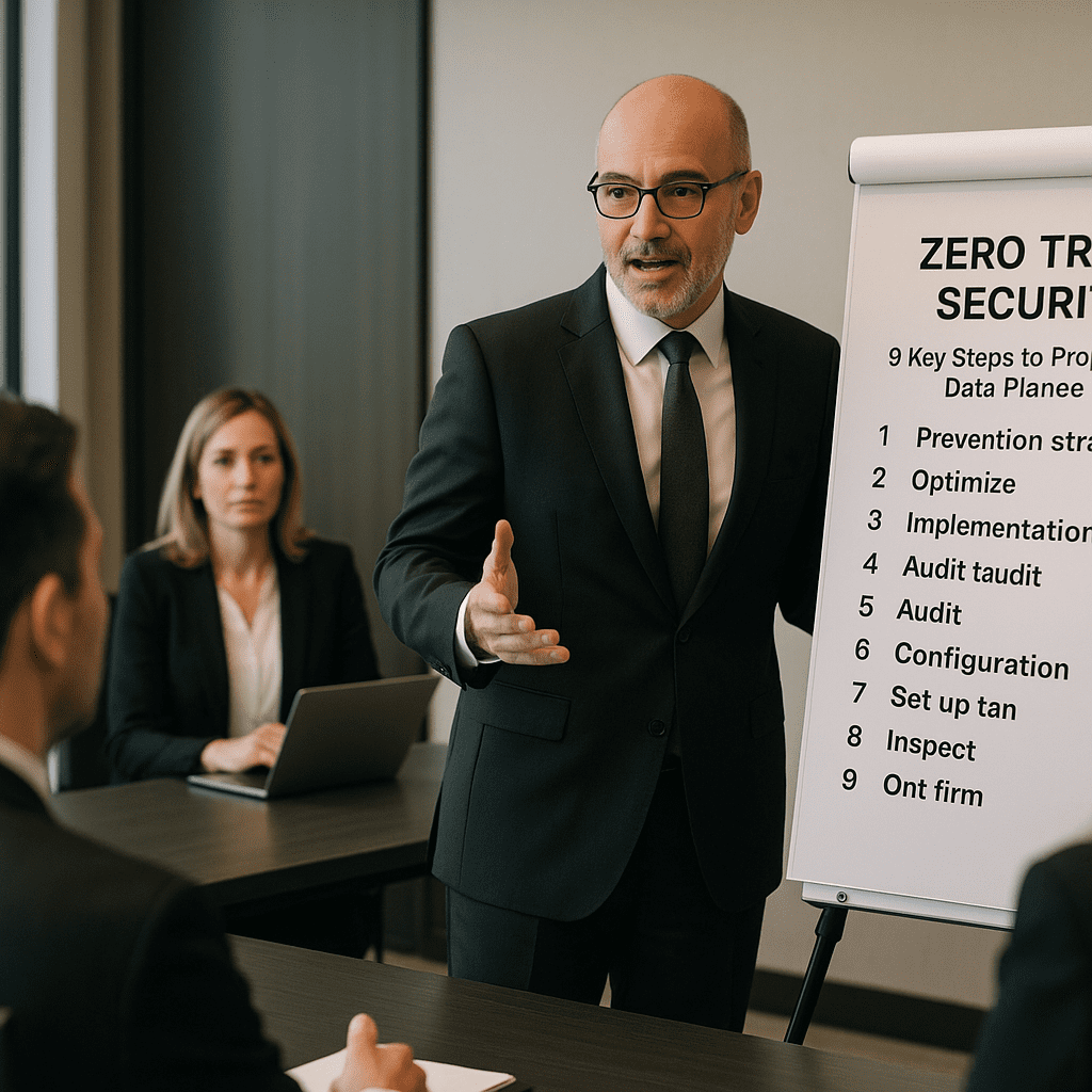 Illustration representing zero trust cybersecurity strategies for modern data protection in 2025