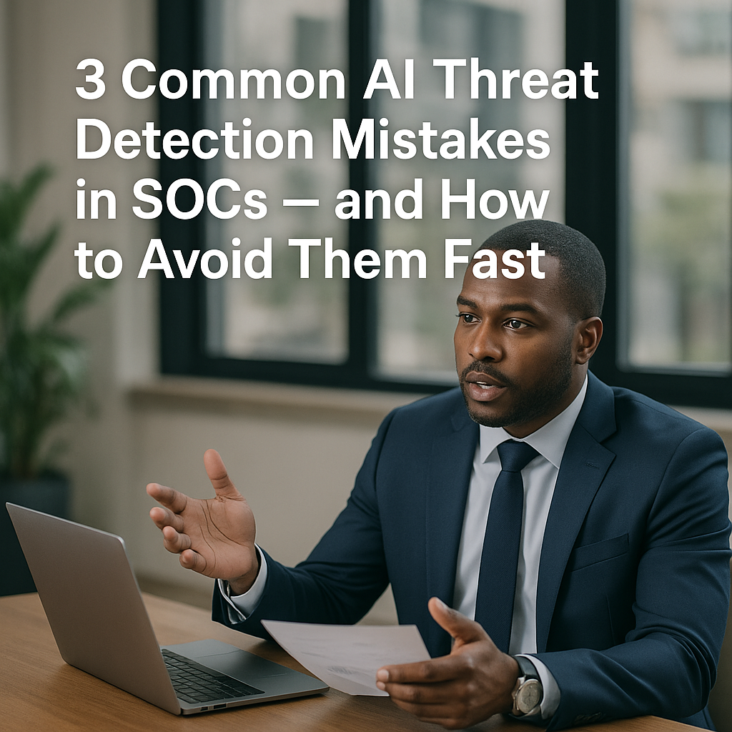 Infographic showing AI threat detection techniques for security operations centers