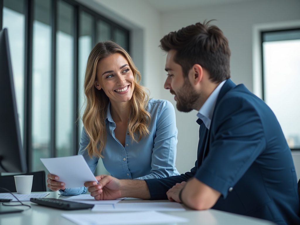 Female tech lead mentoring team of security analysts in office setting